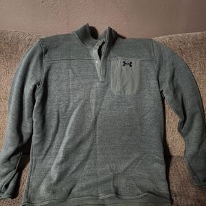 Men's Sweater Under Armour Charcoal Quarter-Zip Pullover Sz.XL